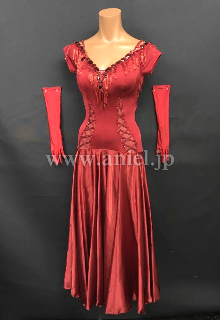 L6776・【チャコット】赤パソドレス