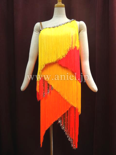 L2348・黄色&オレンジ赤フリンジ
