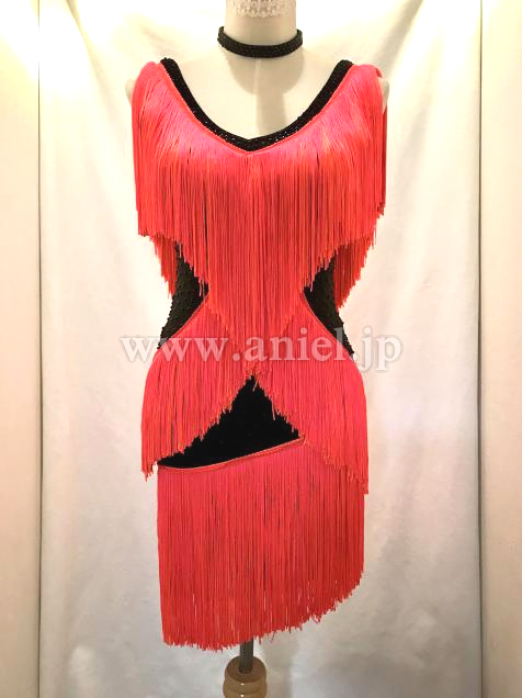 L4999・ピンクオレンジ&黒