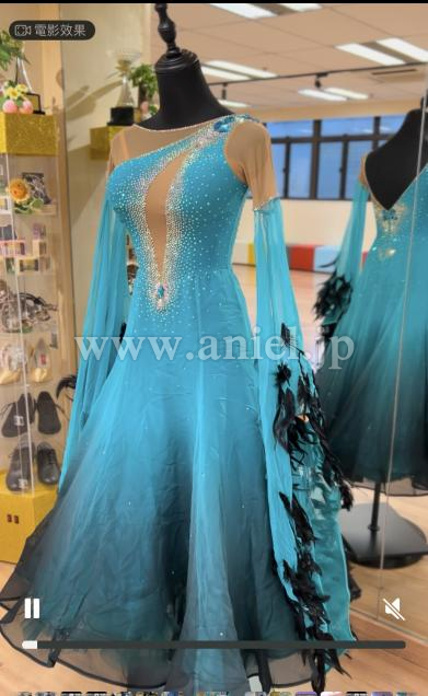 BM9331・【Sapiel】ジェード&ブラックフェザー※試着不可