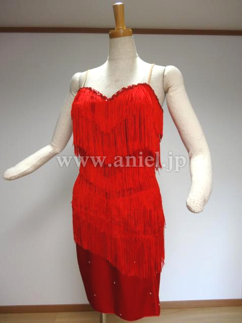 L2800・赤フリンジ※試着不可