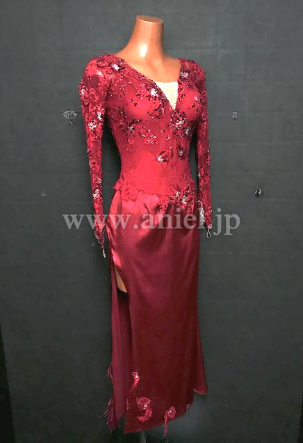 L7191・【タカダンス】ワインレッドルンバ