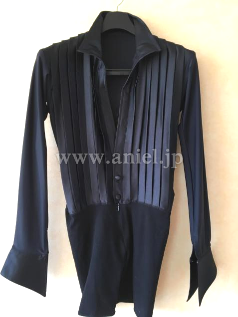 L2830・黒ギャザーラテンシャツ