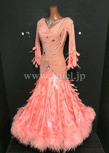 B197・【gentil】サーモンピンク羽根