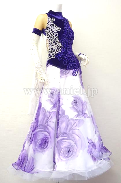 M5440・白&紫薔薇