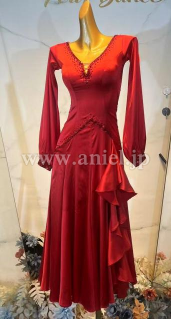 A152・レッドサテンパソドレス