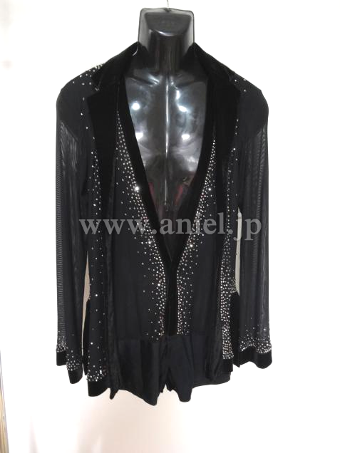 L2827・黒ラテンシャツ