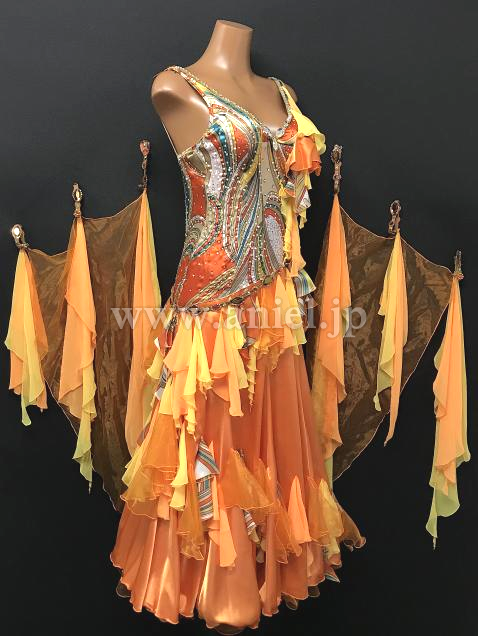 M7376・オレンジ&柄