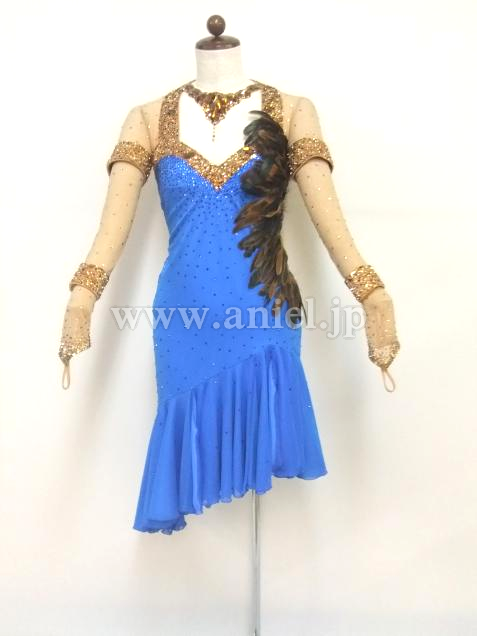 L1888・【Chrisanne】ロイヤルブルー&羽根