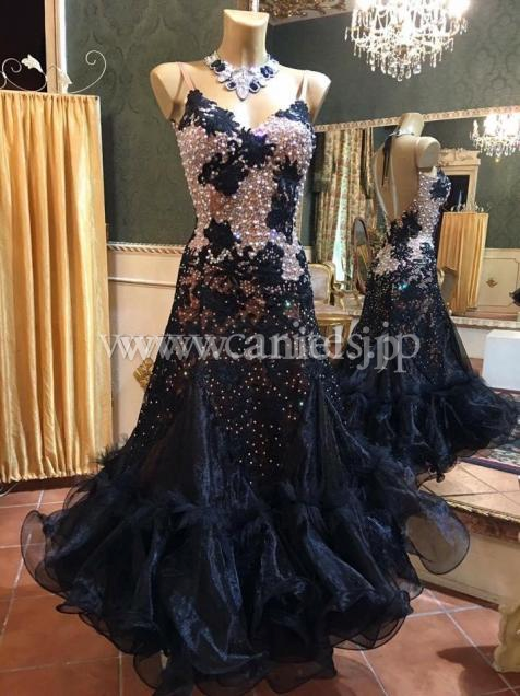 M7680・【Silvia design】黒レース&白