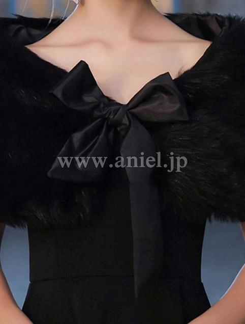 【即納】ブラックファーショール