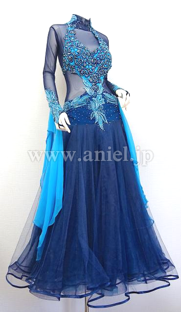 M6149・ネイビー&水色