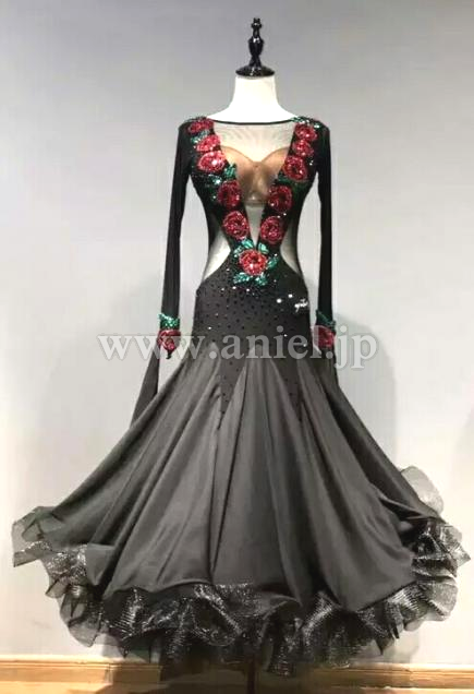 M4597・黒&薔薇※試着不可