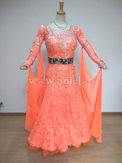 M3906・【半額セール】・オレンジレース&黒リボン・※試着不可