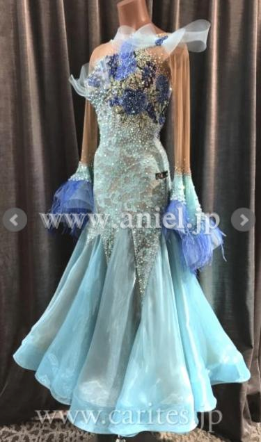 M6921・【Silvia Design】スカイブルーレース&羽根