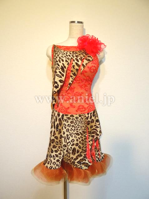 L3405・赤&ヒョウ柄
