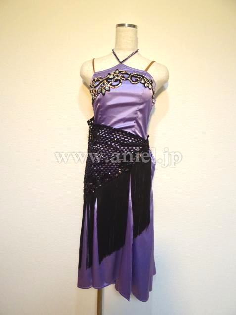 L3387・パープル&黒レース※試着不可