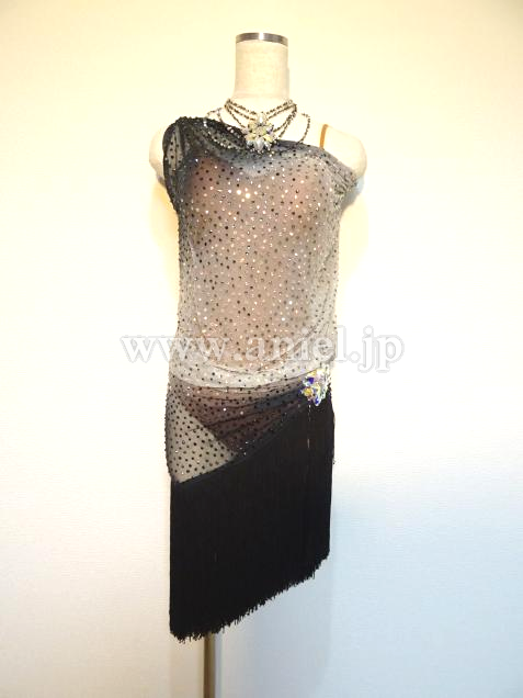 L3406・【半額セール】グレー&黒フリンジ※試着不可