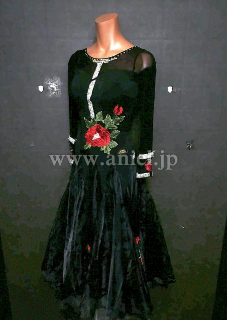 B248・黒&薔薇※試着不可