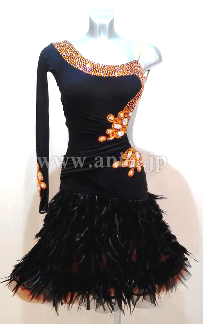 L3379・黒羽根&オレンジ※試着不可