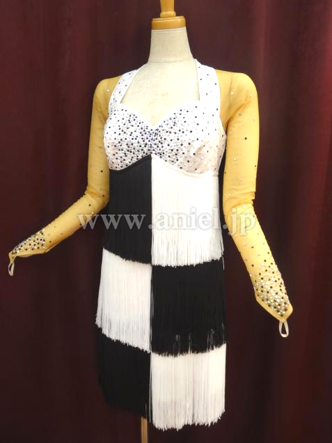 L2404・白&黒フリンジ