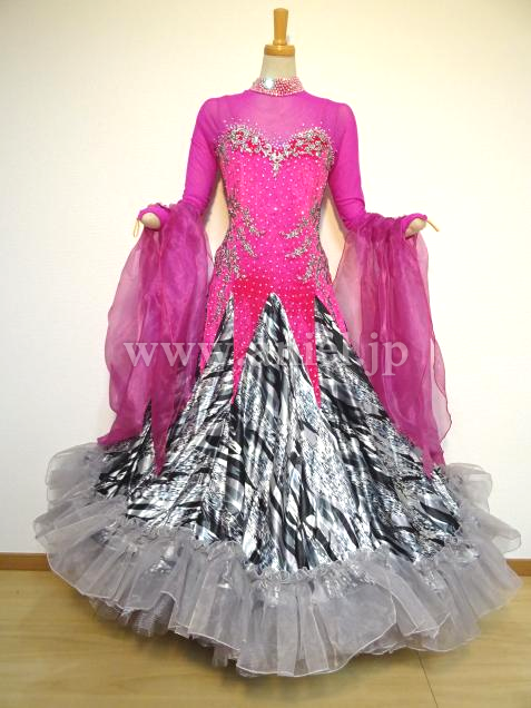 M4766・ローズピンク&柄