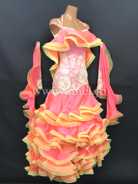 M7447・【Sapiel】ピンク&オレンジ&黄※試着不可