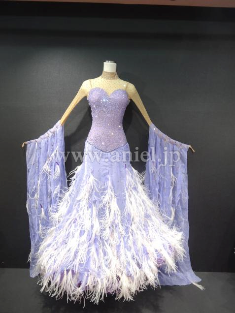 M3338・【Micheliniセール】ラベンダー&白羽根