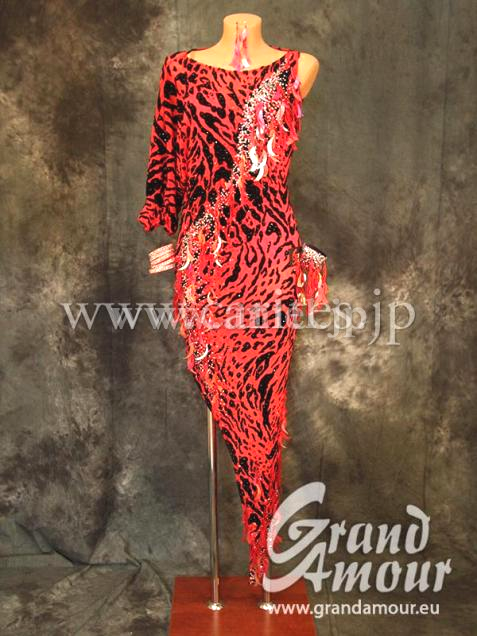 L7336・【Grand Amour】赤ヒョウ柄