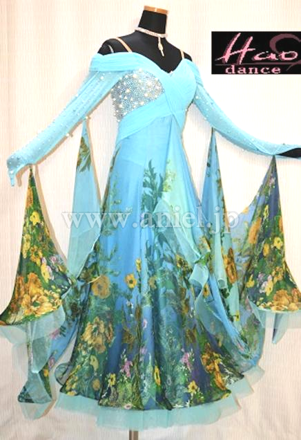 M2703・水色&植物柄