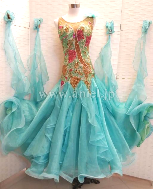 M2738・水色&花柄・※試着不可