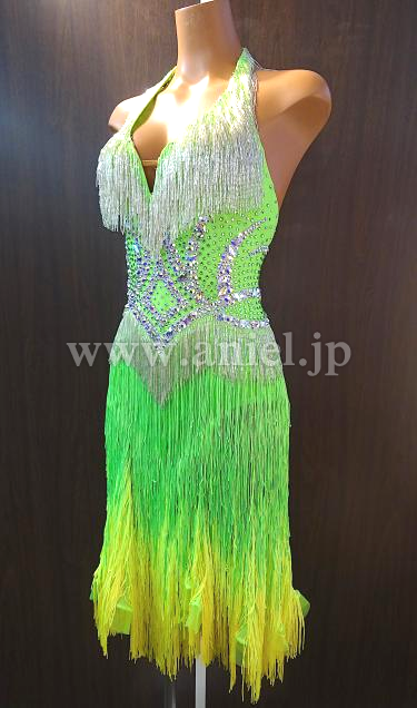 L5073・【Ajour Design】黄緑フリンジ