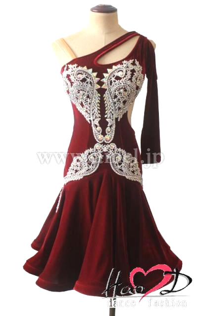 L2424・ワインレッド&白・