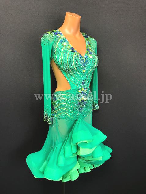 メルマガvol.29先行販売ドレス(ラテン)・【Abraham Martinez】ブルーグリーン