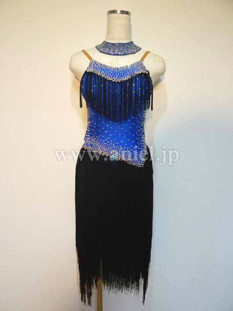 L3431・青&黒フリンジ※試着不可