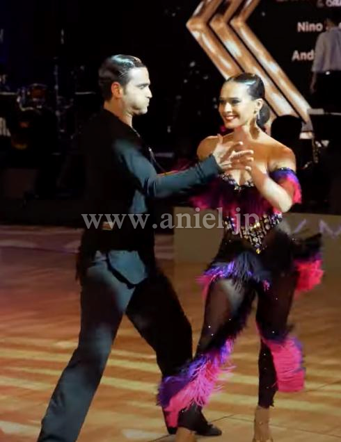 vol.2配信先行販売ドレス(ラテン)・【Abraham Martinez】ブラック&カラフルパンツドレス・【アンドラ着用】