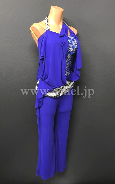L6064・【タカダンス】青パンツドレス