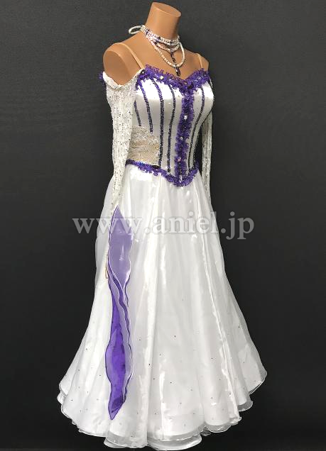 M7748・【チャコット】白&紫