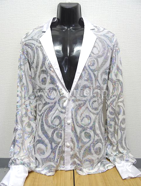 L5098・白メンズラテンシャツ※試着不可