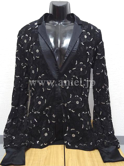 L5099・【半額セール】黒メンズラテンシャツ【DSI】※試着不可