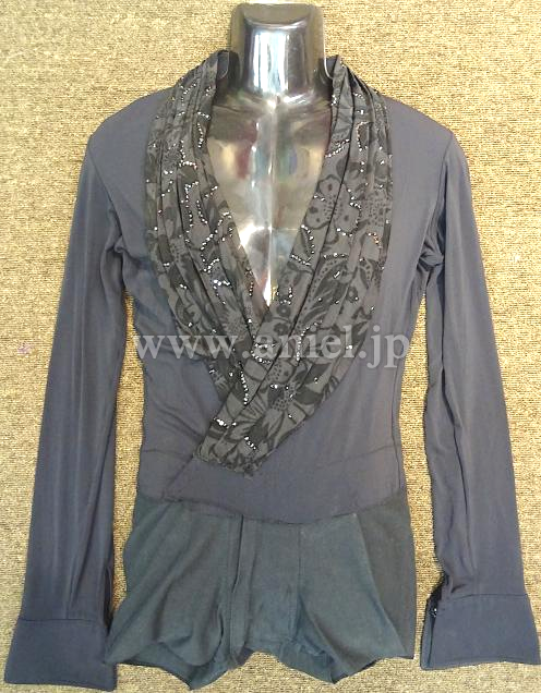 L5100・黒メンズラテンシャツ※試着不可