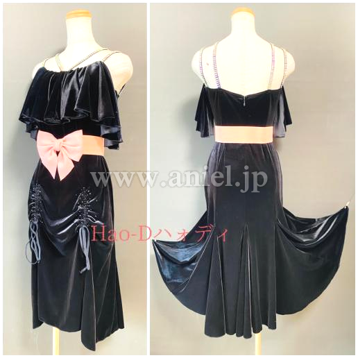 L6856・黒&ピンクリボン※試着不可