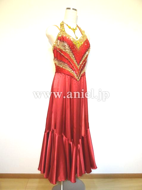 L3426・ワインレッドパソドレス