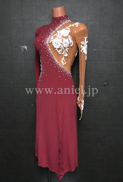 L7332・ワインレッド&白