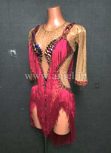 L7294・ワインレッド&ベージュ