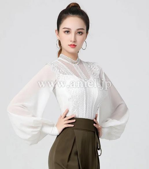 【即納】ホワイトレースレオタード