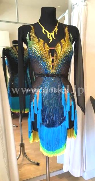 L6071・【Ajour Design】ブラック&ブルーイエロー