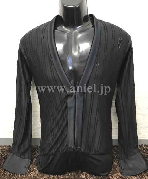 L6119・黒ラテンシャツ※試着不可