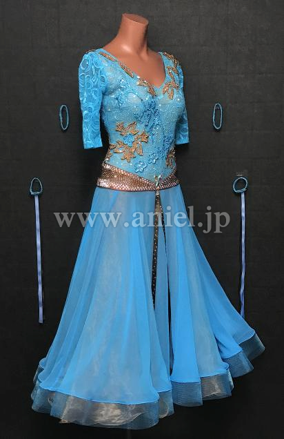 M8413・水色&ベージュゴールド