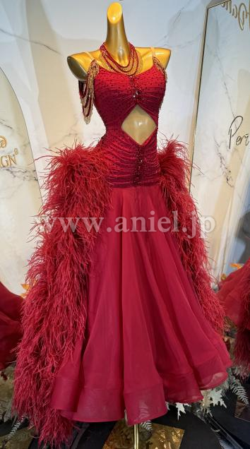 M8404・バーガンディ&ゴールド